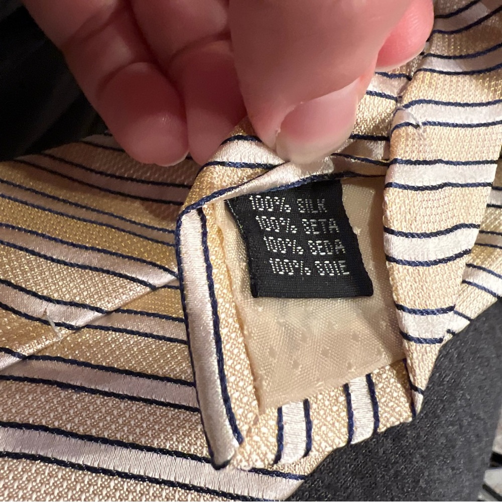 Yves Saint Laurent YSL Striped Silk Tie - Picture 6 of 7